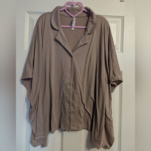 Flora Nikrooz Solid Knit Caftan Pajama Top EUC